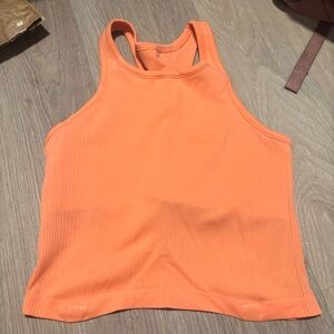 Lululemon Ebb to Street Crop Sunny Coral Racerback Tank Size 8
